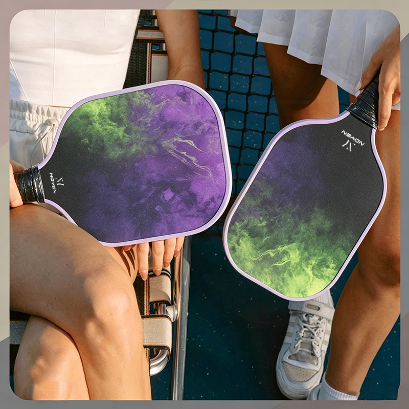 Professional Carbon Fiber Pickleball Paddle Set Purple 2 Paddles 4 Balls Bag Beginner FriendlyProfes