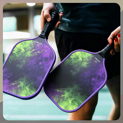 Professional Carbon Fiber Pickleball Paddle Set Purple 2 Paddles 4 Balls Bag Beginner FriendlyProfes