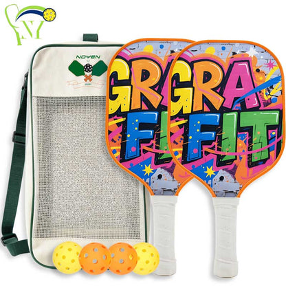 Original Carbon Fiber Pickleball Paddle Professional Set Lightweight 2 Paddles 4 Balls Bag Non Slip