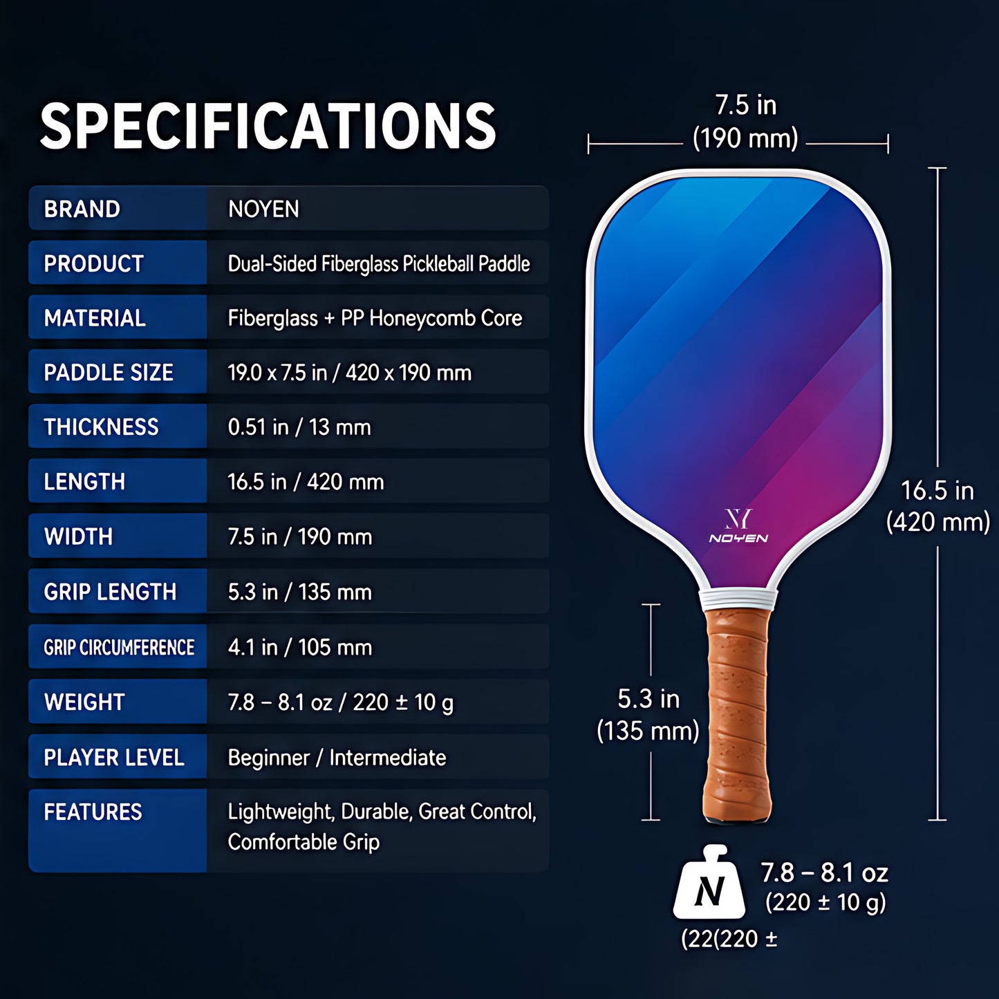 Premium Pickleball Paddle Set Double Sided Professional Level Racket 2 Paddles 4 Balls With Bag