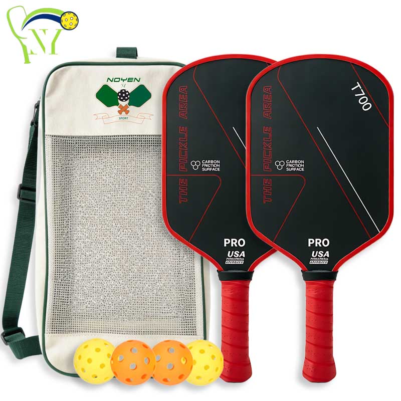 T700 Carbon Fiber Pickleball Set – 2 Paddles, 4 Balls + Bag