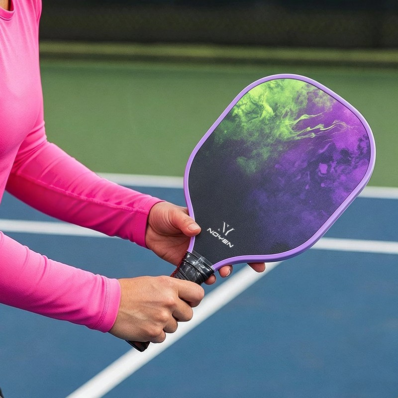 Professional Carbon Fiber Pickleball Paddle Set Purple 2 Paddles 4 Balls Bag Beginner FriendlyProfes