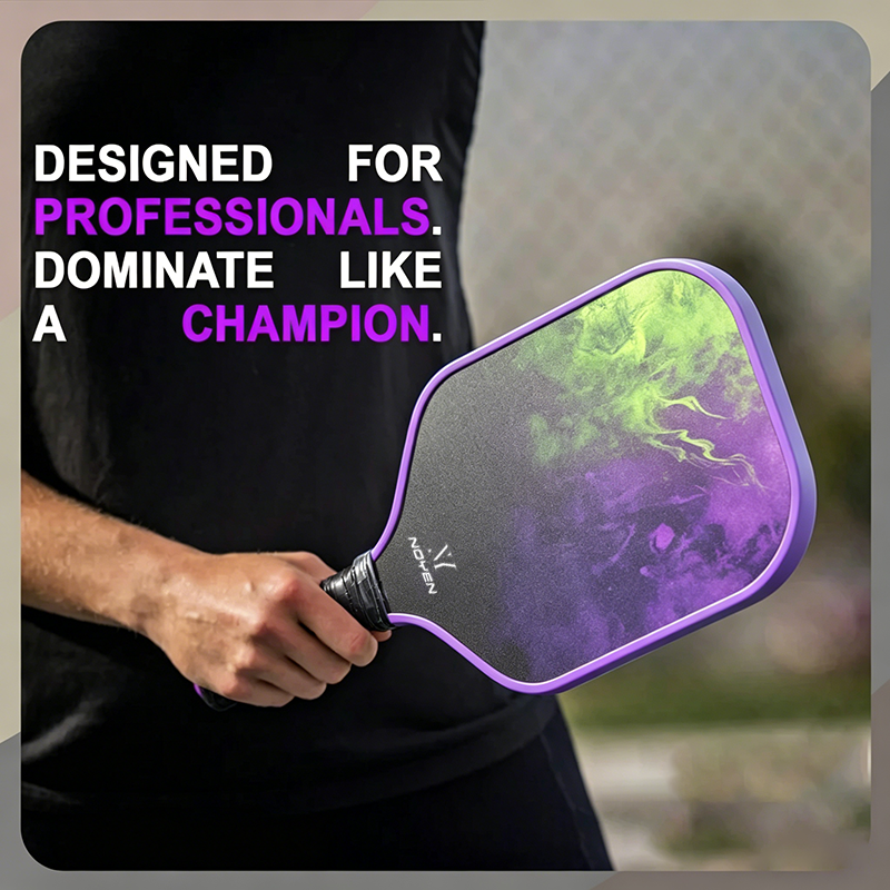 Professional Carbon Fiber Pickleball Paddle Set Purple 2 Paddles 4 Balls Bag Beginner FriendlyProfes