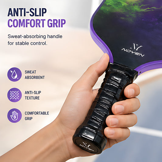 Professional Carbon Fiber Pickleball Paddle Set Purple 2 Paddles 4 Balls Bag Beginner FriendlyProfes