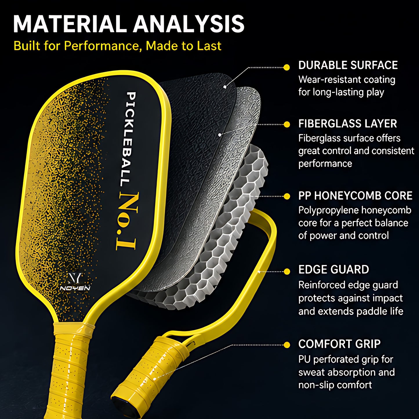 Premium Pickleball Paddle Set Carbon Fiber 2 pcs. Pickleball Racket 4 Pickle Balls + Pickleball Bag