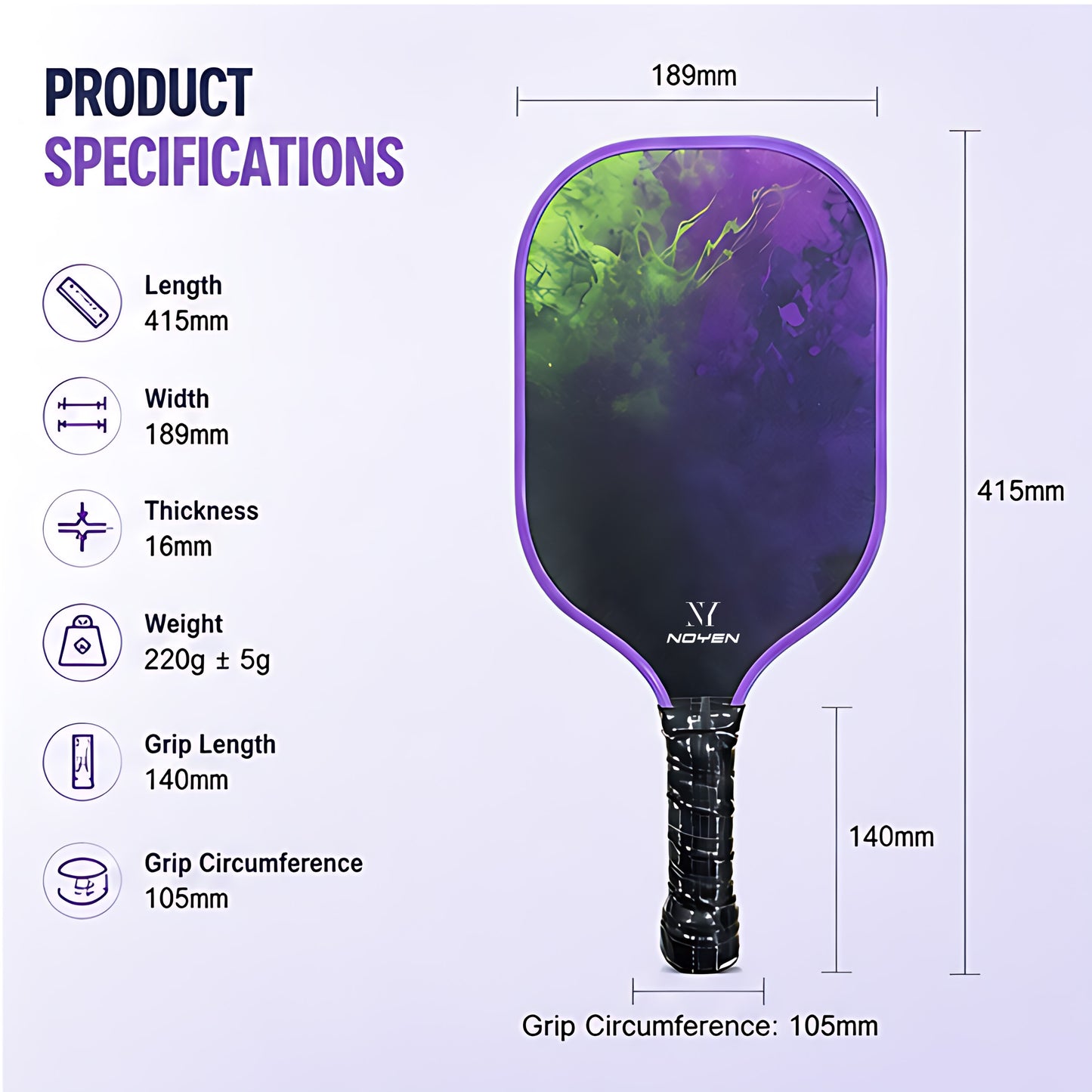 Professional Carbon Fiber Pickleball Paddle Set Purple 2 Paddles 4 Balls Bag Beginner FriendlyProfes