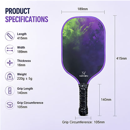 Professional Carbon Fiber Pickleball Paddle Set Purple 2 Paddles 4 Balls Bag Beginner FriendlyProfes