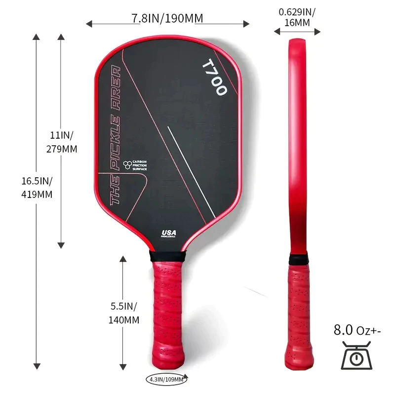 T700 Carbon Fiber Pickleball Set – 2 Paddles, 4 Balls + Bag