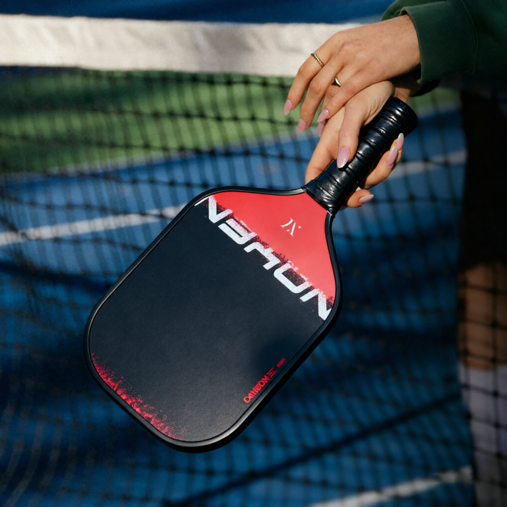 Premium Pickleball Paddle Set Red Easy Control Gradient Design 2 Paddles 4 Balls Bag Starter Kit