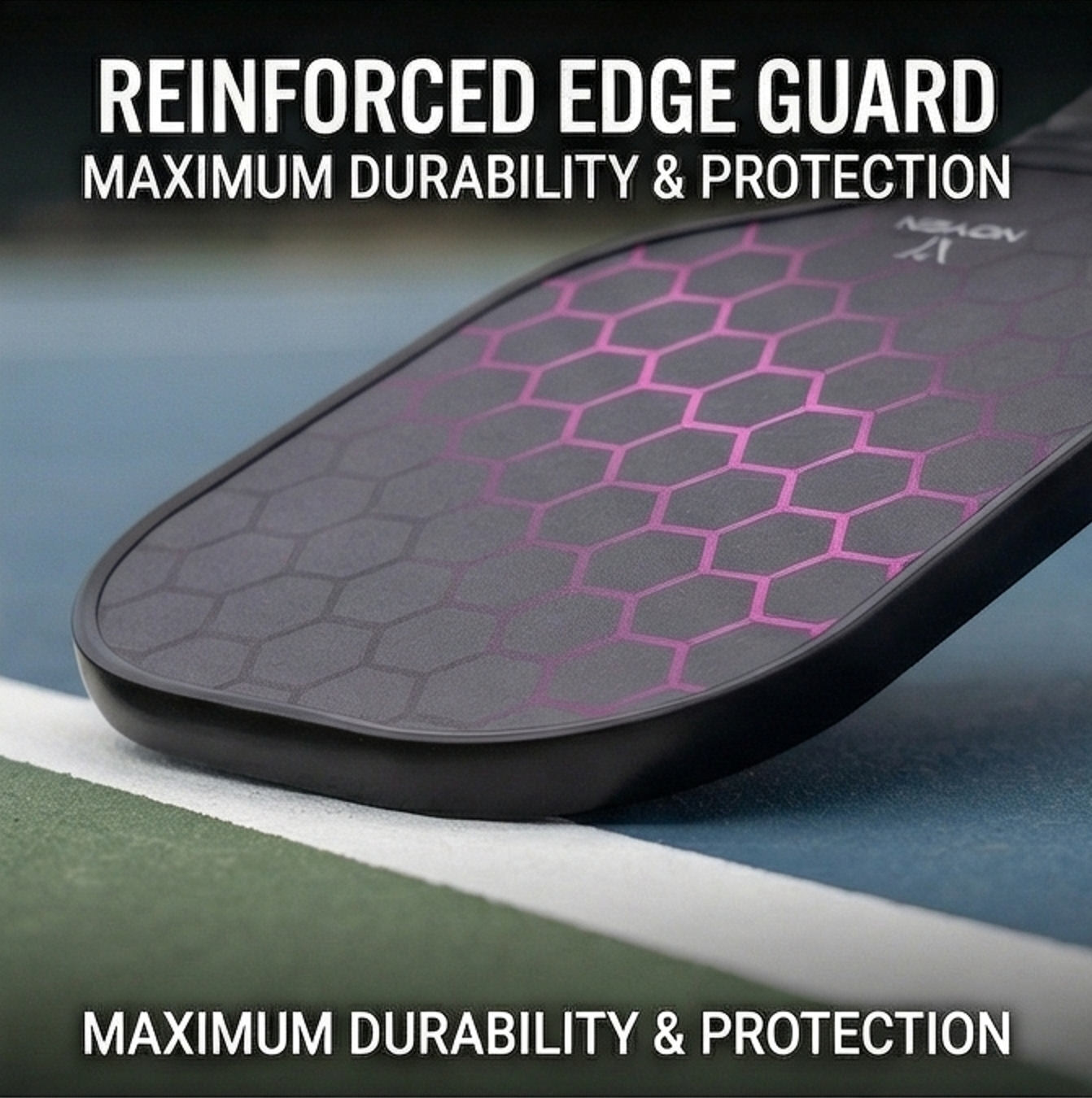 16mm Pickleball Paddle Set Purple Fibreglass Cushion Grip Pickleball Racket Lightweight Polymer