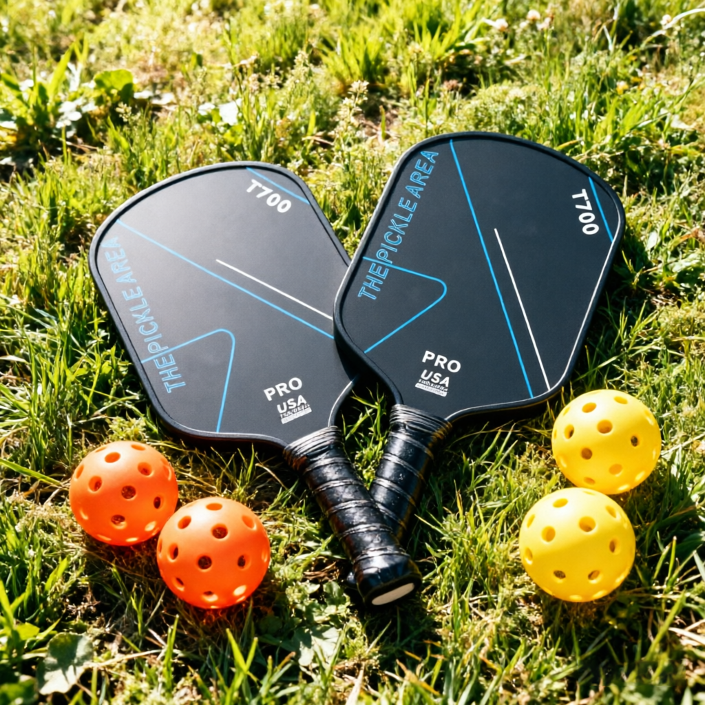 Pickleball Paddle Set T700 3K Carbon Fiber Lightweight Large Sweet Spot 2 Paddles Bag Indoor Outdoor