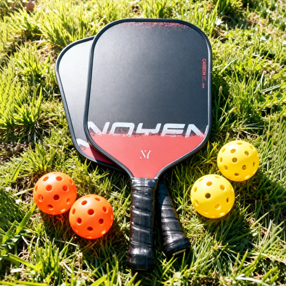 Premium Pickleball Paddle Set Red Easy Control Gradient Design 2 Paddles 4 Balls Bag Starter Kit